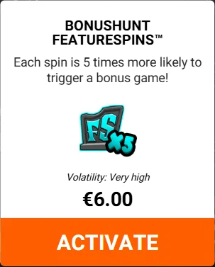 Pray for Six BonusHunt FeatureSpins mode showing 5x increased scatter trigger chance