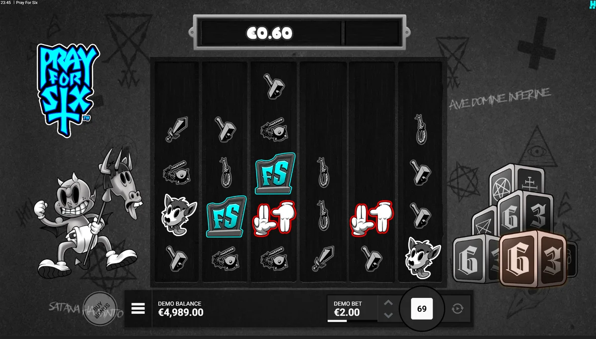 Pray for Six Playtime in Purgatory bonus with guaranteed 6 symbols on every free spin